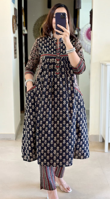 Beautiful Blue Kurta With Pant Dupatta Set