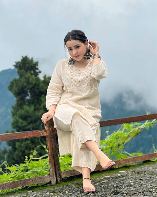 Fabrilon Design Pure Cotton Kurta And Pant