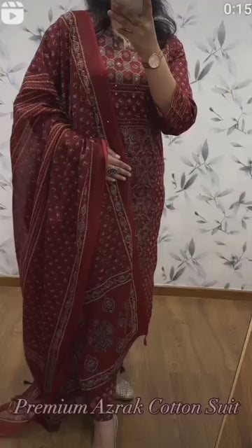 Women Ethnic Motifs Printed Regular Kurta With Trousers And With Dupatta Set